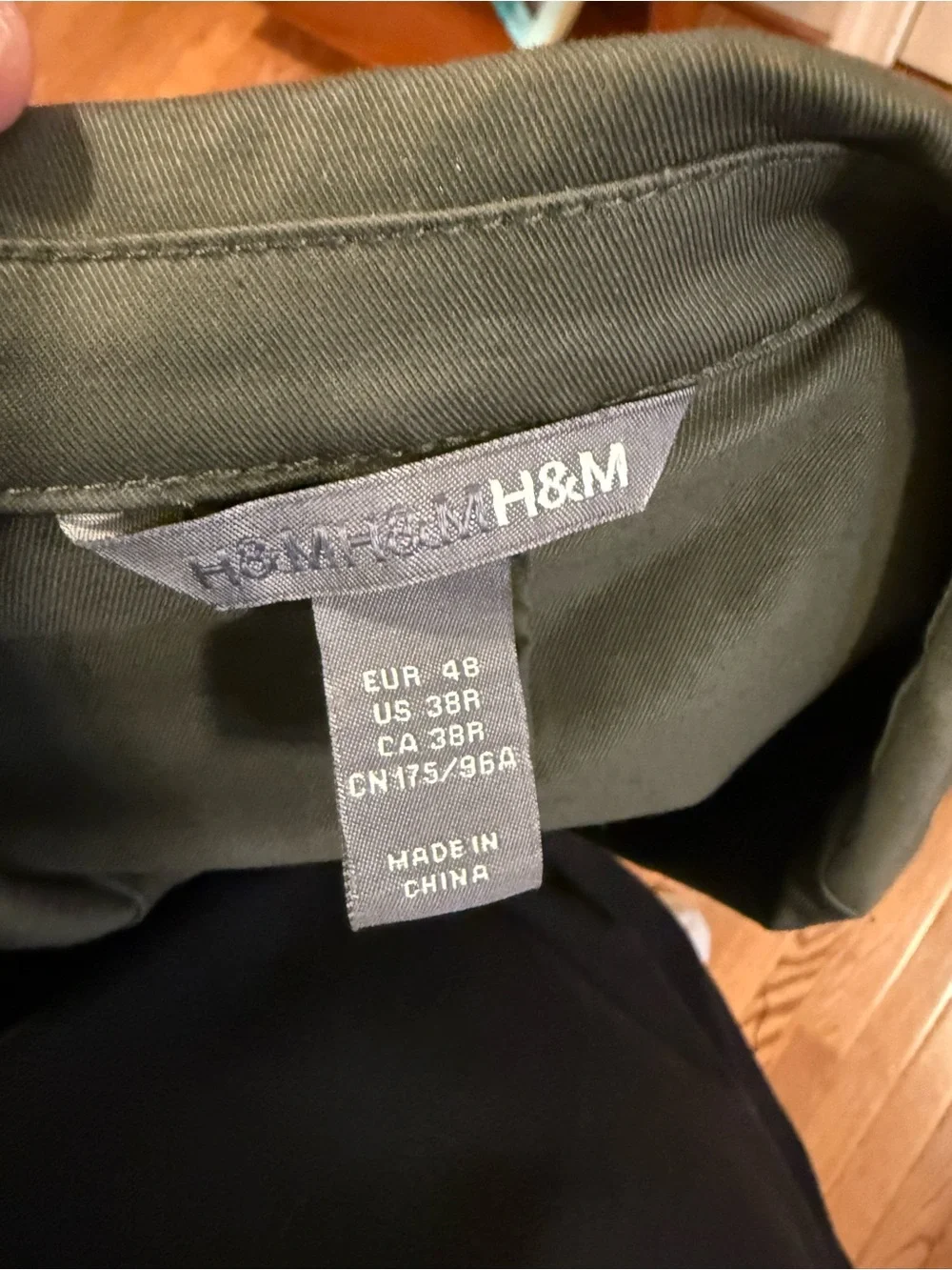 H&M Men’s Olive Green Military Field Safari Jacket 38R EU 48 Utility Coat